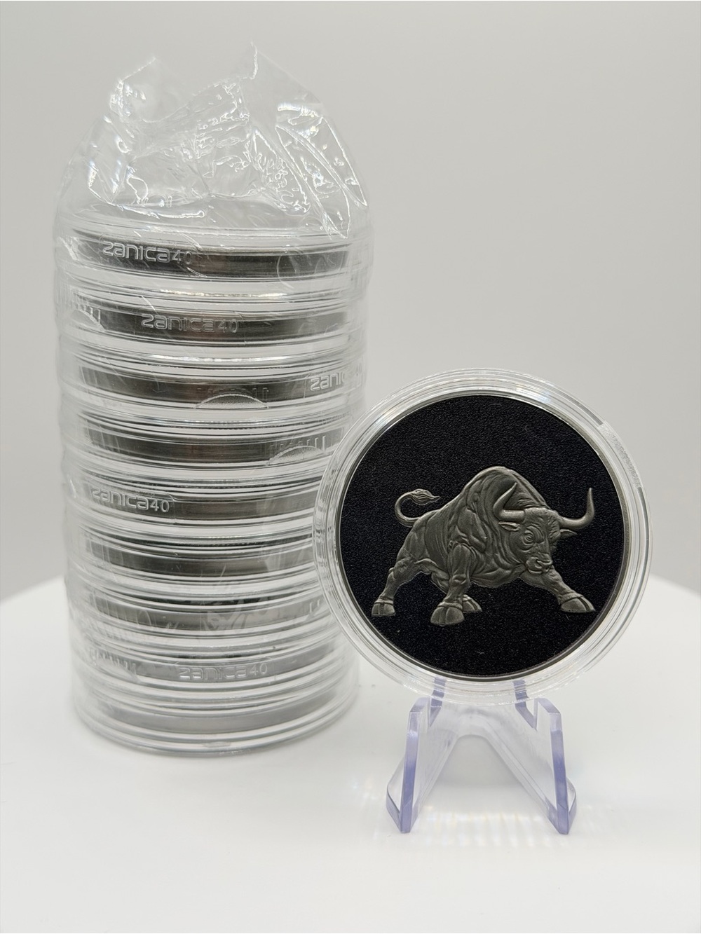 Premium High-Relief and Enameled 1 oz .999 Fine Copper Bull & Bear Round